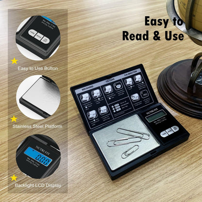 Gram Scale Digital Pocket Scales 0.01g 500g Small Jewelry Scale
