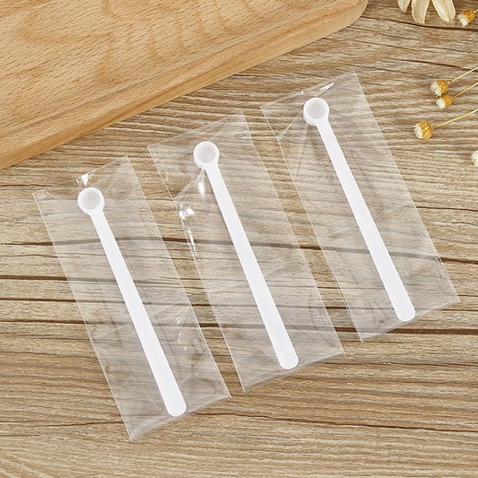 100pcs 0.25ml Mini Powder Scoops Plastic Measuring Spoons Supplies Teaspoon Micro Scoop Teaspoon Tiny Little Measuring Spoons For Cosmetics Medicines Seasoning