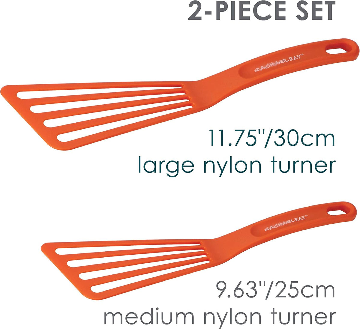 Rachael Ray Tools & Gadgets 2-Piece Nylon Spatula Set, Orange - 51211