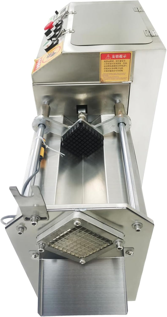 Automatic French Fry Cutter, 110V 1100W Commercial Potato Slicer, Electric Vegetable Strip Pusher with 7/10/15mm Blades & Infrared Safety Sensor, 220-660LBS/H Output for Sweet Carrot Onion