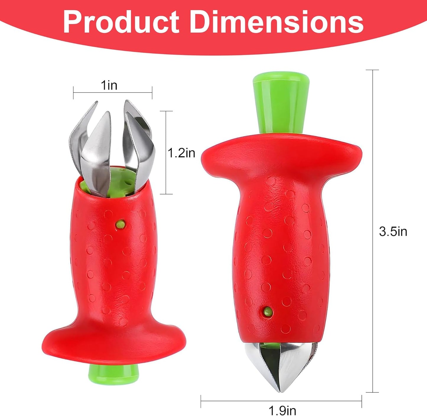 Red Strawberry Huller Remover Tool – Effortless Fruit Stem Removal, Ideal for Kitchen Prep