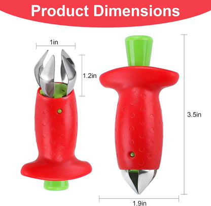 Red Strawberry Huller Remover Tool – Effortless Fruit Stem Removal, Ideal for Kitchen Prep