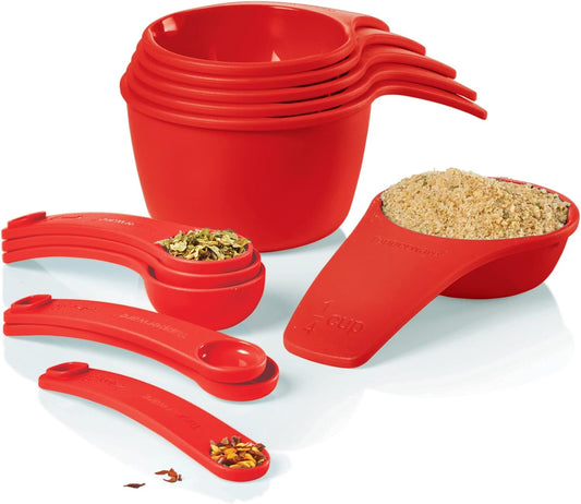 Brand Measuring Mates Set - 6 Measuring Cups + 6 Spoons - Dishwasher Safe & BPA Free
