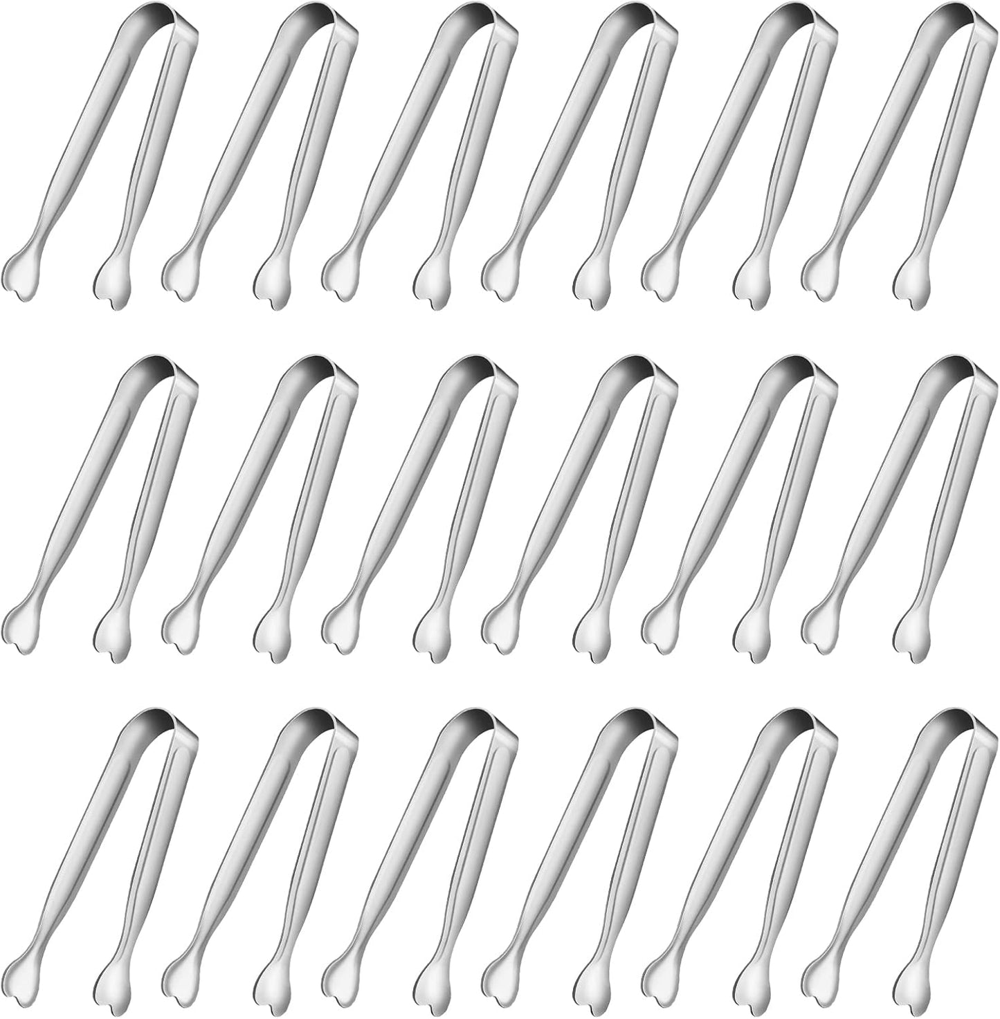 Mini Serving Tongs, 18-Packs Stainless Steel Sugar Tongs, 4.3inch Ice Tongs Kitchen Appetizers Tongs for Coffee Bar, Tea Party, Desserts Party, Sugar and Ice Bucket