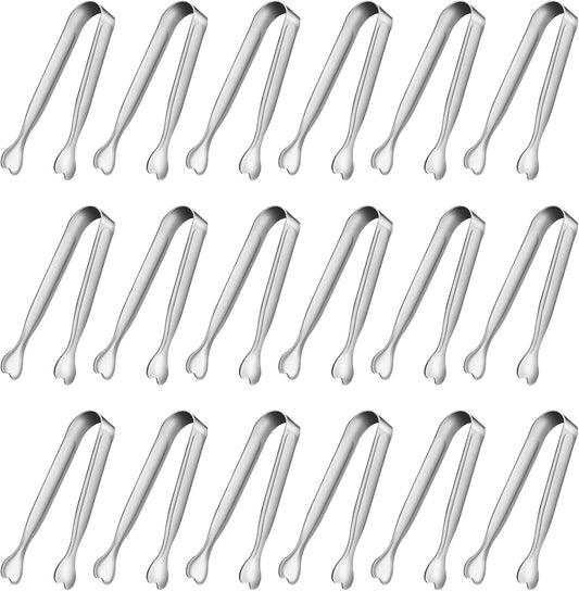 Mini Serving Tongs, 18-Packs Stainless Steel Sugar Tongs, 4.3inch Ice Tongs Kitchen Appetizers Tongs for Coffee Bar, Tea Party, Desserts Party, Sugar and Ice Bucket