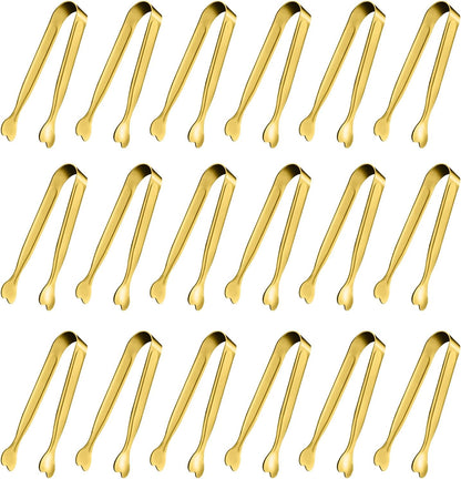 Mini Serving Tongs, 18-Packs Stainless Steel Sugar Tongs, 4.3inch Ice Tongs Kitchen Appetizers Tongs for Coffee Bar, Tea Party, Desserts Party, Sugar and Ice Bucket