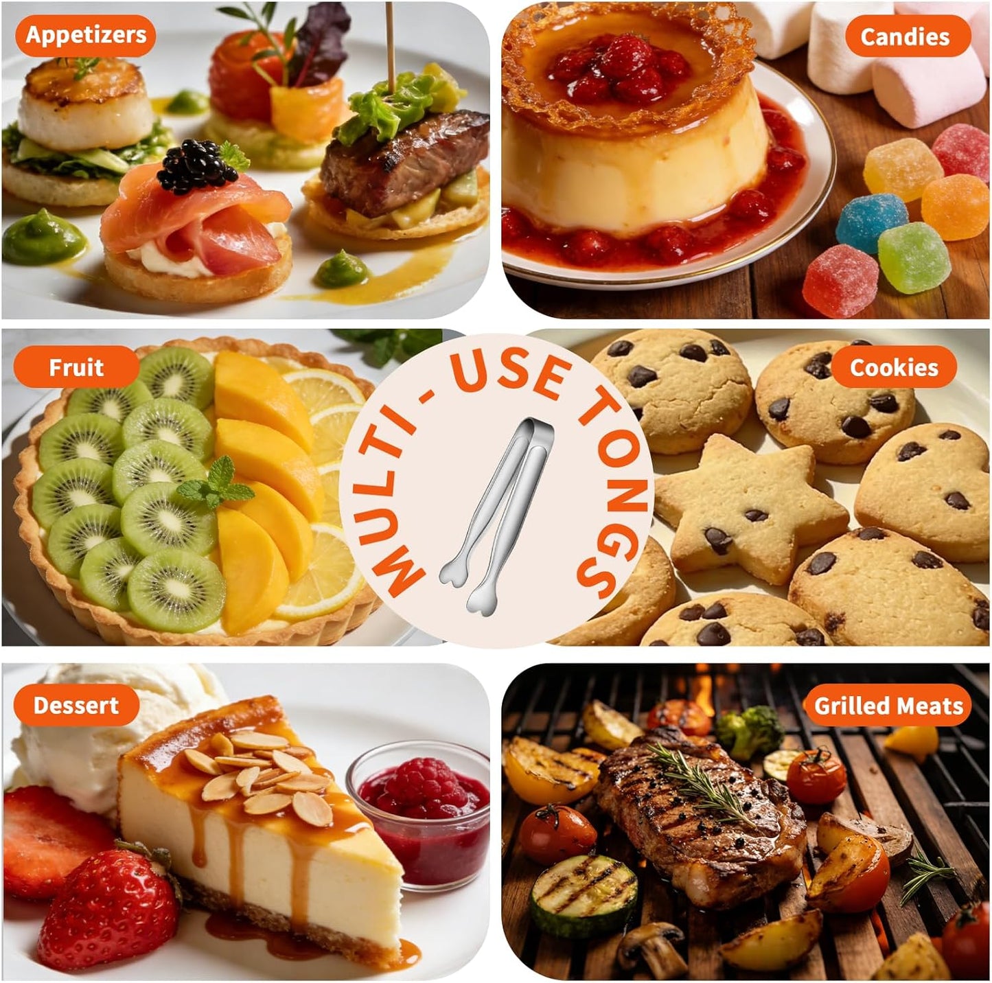 Mini Serving Tongs, 18-Packs Stainless Steel Sugar Tongs, 4.3inch Ice Tongs Kitchen Appetizers Tongs for Coffee Bar, Tea Party, Desserts Party, Sugar and Ice Bucket