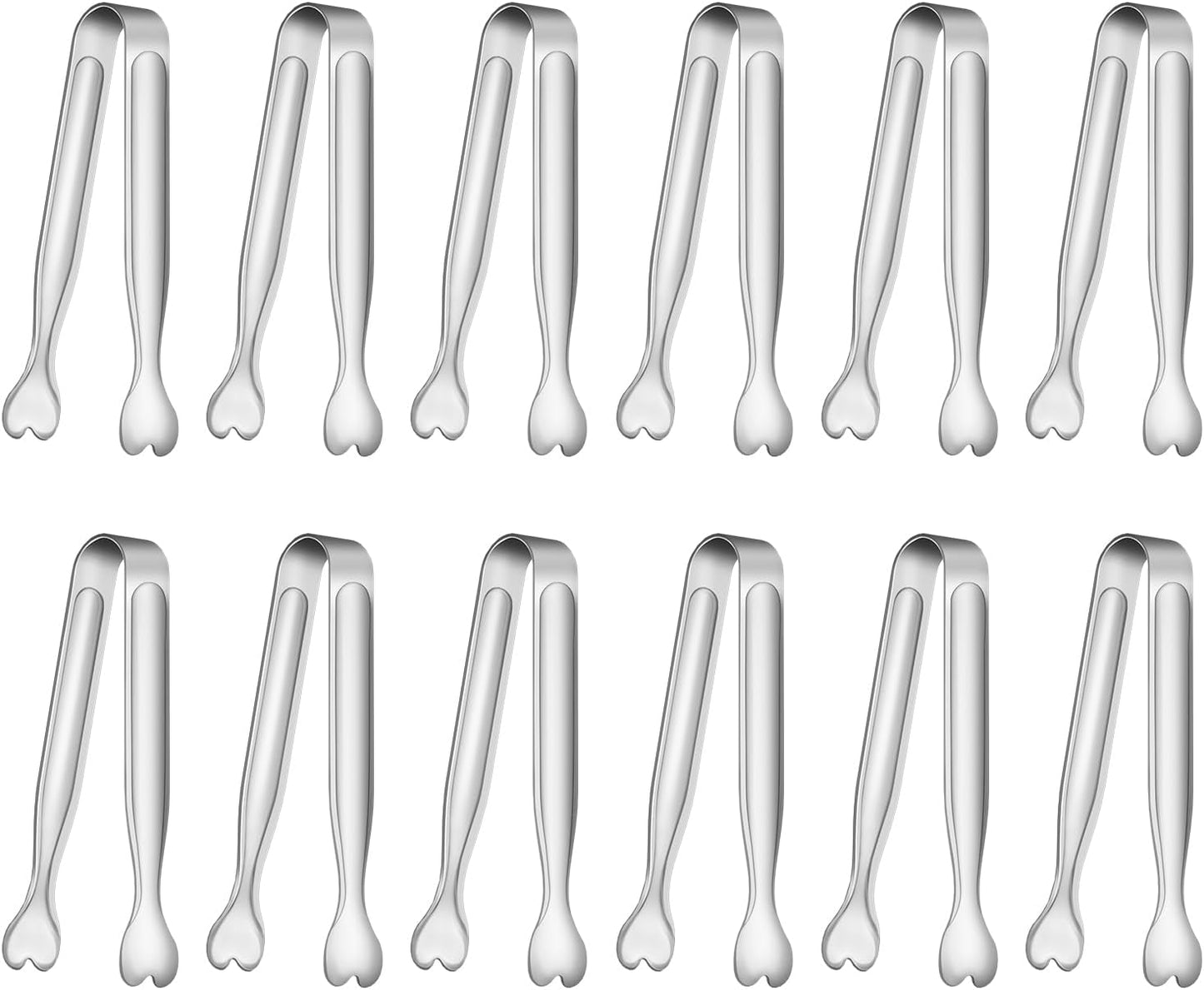 Mini Serving Tongs, 18-Packs Stainless Steel Sugar Tongs, 4.3inch Ice Tongs Kitchen Appetizers Tongs for Coffee Bar, Tea Party, Desserts Party, Sugar and Ice Bucket