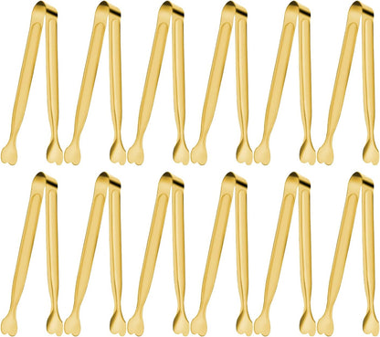 Mini Serving Tongs, 18-Packs Stainless Steel Sugar Tongs, 4.3inch Ice Tongs Kitchen Appetizers Tongs for Coffee Bar, Tea Party, Desserts Party, Sugar and Ice Bucket