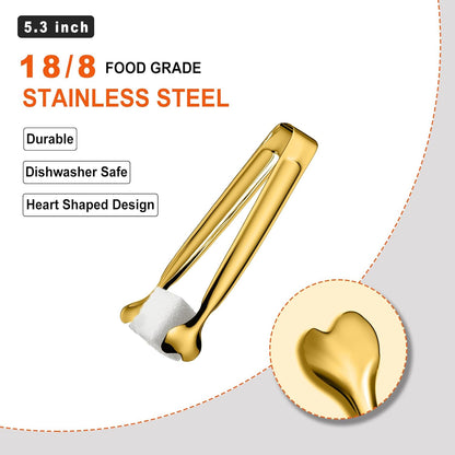 Mini Serving Tongs, 18-Packs Stainless Steel Sugar Tongs, 4.3inch Ice Tongs Kitchen Appetizers Tongs for Coffee Bar, Tea Party, Desserts Party, Sugar and Ice Bucket