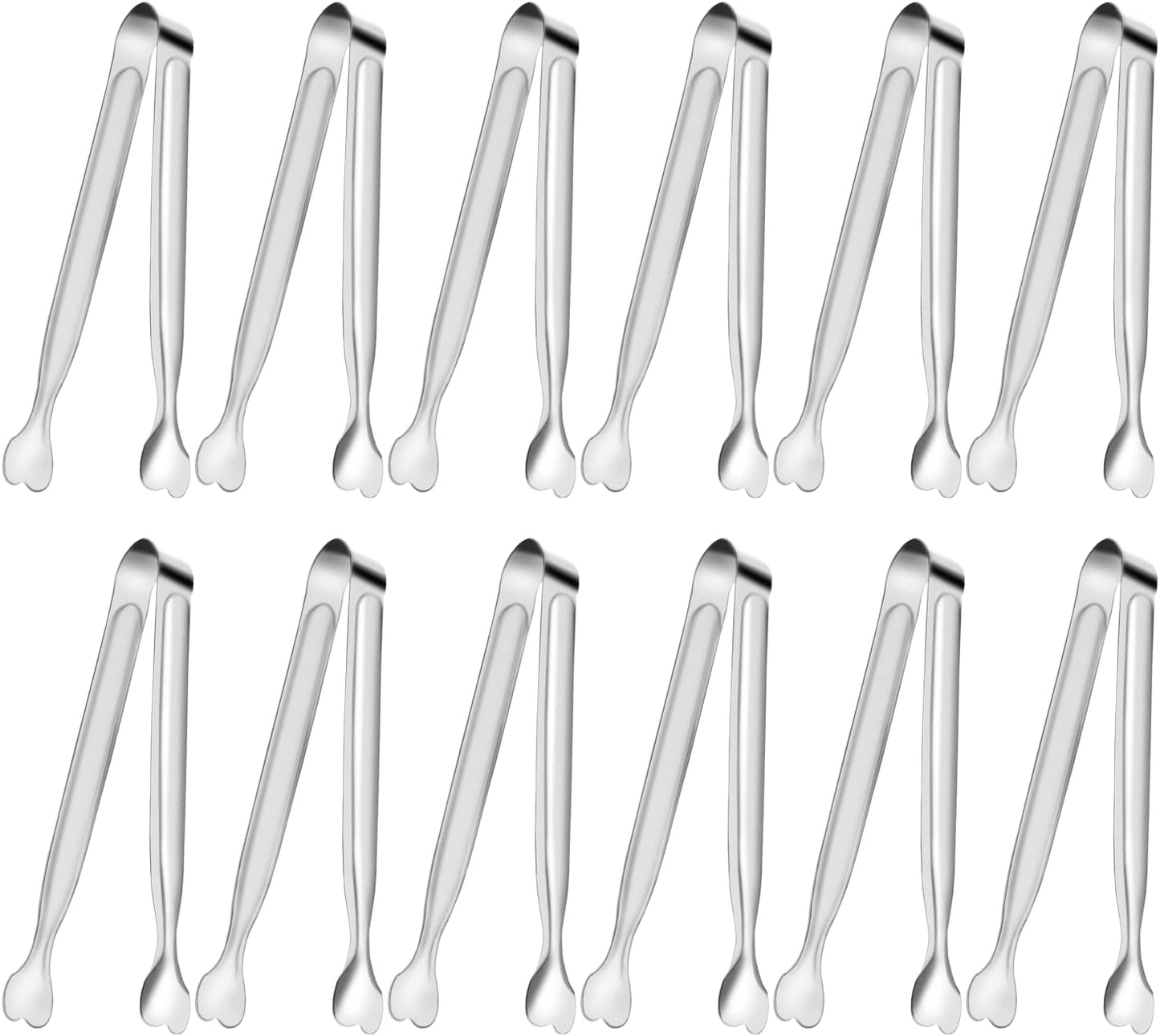 Mini Serving Tongs, 18-Packs Stainless Steel Sugar Tongs, 4.3inch Ice Tongs Kitchen Appetizers Tongs for Coffee Bar, Tea Party, Desserts Party, Sugar and Ice Bucket