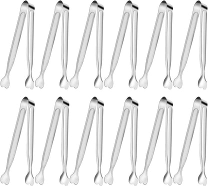 Mini Serving Tongs, 18-Packs Stainless Steel Sugar Tongs, 4.3inch Ice Tongs Kitchen Appetizers Tongs for Coffee Bar, Tea Party, Desserts Party, Sugar and Ice Bucket