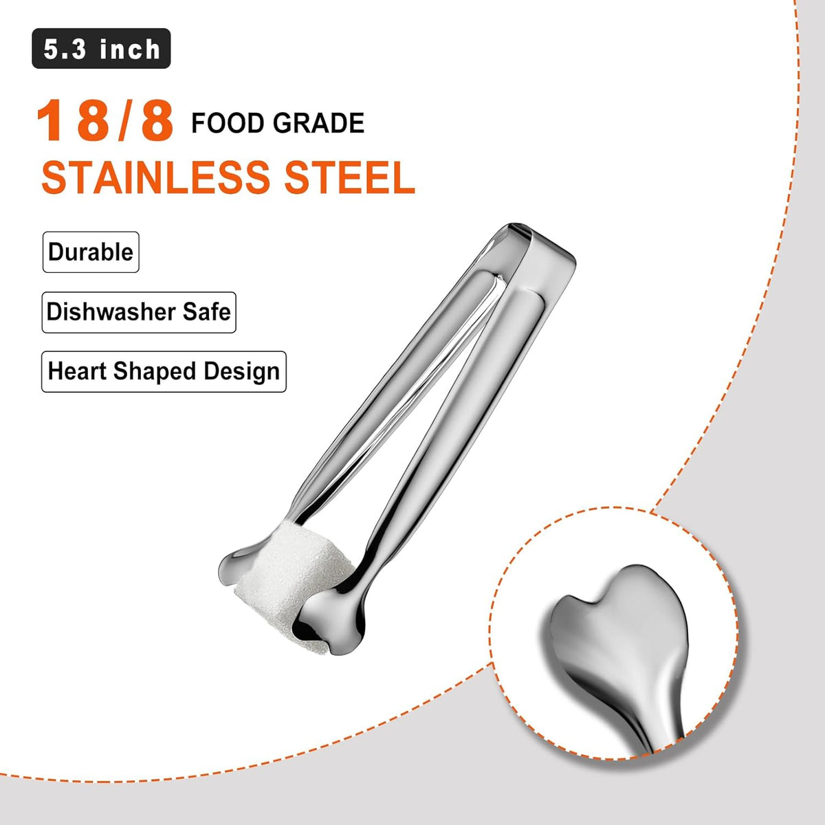 Mini Serving Tongs, 18-Packs Stainless Steel Sugar Tongs, 4.3inch Ice Tongs Kitchen Appetizers Tongs for Coffee Bar, Tea Party, Desserts Party, Sugar and Ice Bucket