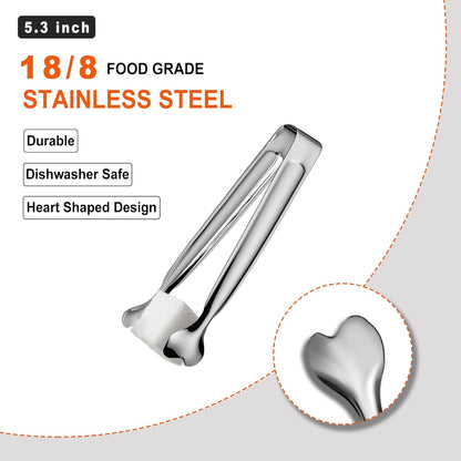Mini Serving Tongs, 18-Packs Stainless Steel Sugar Tongs, 4.3inch Ice Tongs Kitchen Appetizers Tongs for Coffee Bar, Tea Party, Desserts Party, Sugar and Ice Bucket