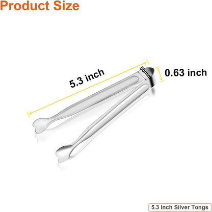 Mini Serving Tongs, 18-Packs Stainless Steel Sugar Tongs, 4.3inch Ice Tongs Kitchen Appetizers Tongs for Coffee Bar, Tea Party, Desserts Party, Sugar and Ice Bucket