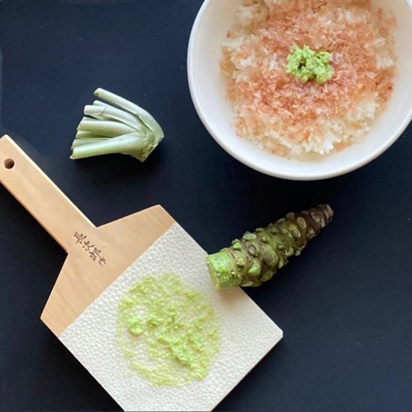 Wasabi Ginger Japanease Grater Chojiro Medium Convenient Brush Set, Gift Box