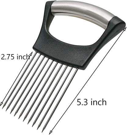Stainless Steel Onion Holder Fruits Veg Meat Tomato Cutter Slicer Peeler Chopper,Stainless Steel Cutting Kitchen Gadget