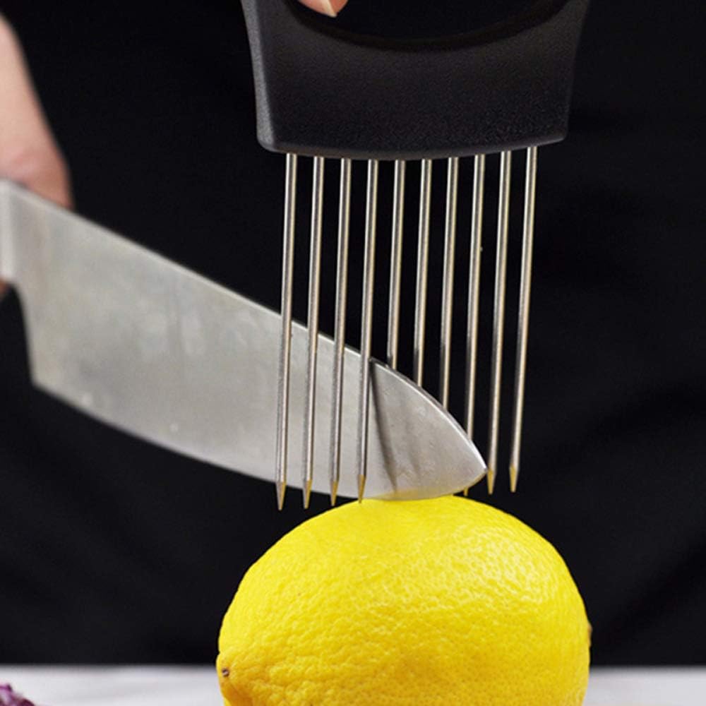 Stainless Steel Onion Holder Fruits Veg Meat Tomato Cutter Slicer Peeler Chopper,Stainless Steel Cutting Kitchen Gadget