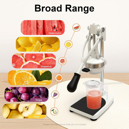 Manual Juicer & Heavy Duty Hand Press Juicer, Cast Iron Citrus Juicer Squeezer with Stable Base, Commercial Grade Manual Press for Orange Lemon Lime Grapefruit and Pomegranate, Easy to Clean and Use