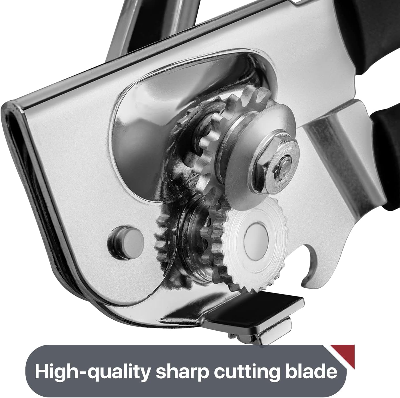 Commercial Can Opener, Hand Crank Can Opener Manual Heavy Duty with Comfortable Extra-long Handles, Oversized Knob, Large Handheld Can Open Easy for Big Cans, Black