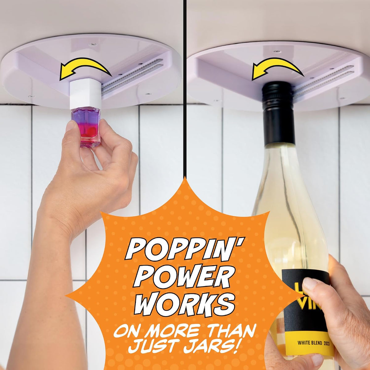 Popdatjar Under Cabinet Jar Opener, Stainless Steel