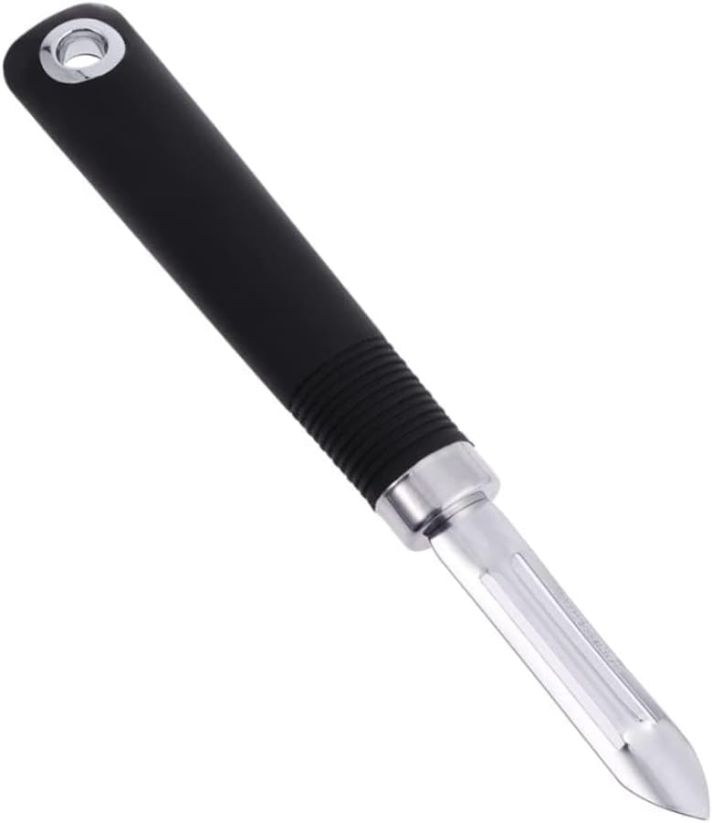 Stainless Steel Non Swivel Fruit Peeler Vegetable Peeler for Carrots Cucumbers Pears Dual-Edge Kitchen Tool with Hanging Hole 7.87 in