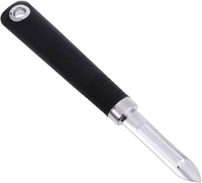 Stainless Steel Non Swivel Fruit Peeler Vegetable Peeler for Carrots Cucumbers Pears Dual-Edge Kitchen Tool with Hanging Hole 7.87 in