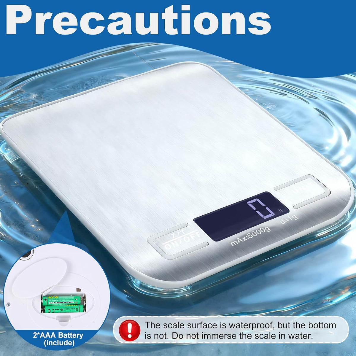 Food Scale, Digital Kitchen Scale for Kitchen 1g Precision, 11lb