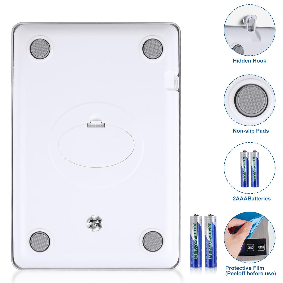 Food Scale, Digital Kitchen Scale for Kitchen 1g Precision, 11lb