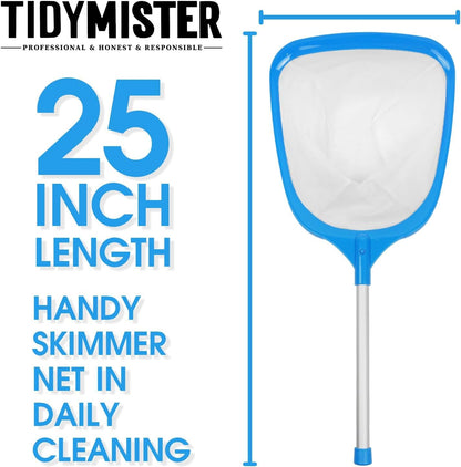 Pool Skimmer Hot Tub Skimmer Spa Net with 12'' Aluminum Pole Ultra Fine Mesh Pool Net Accessories Leaf Skimmer for Small Pools Fine Debris