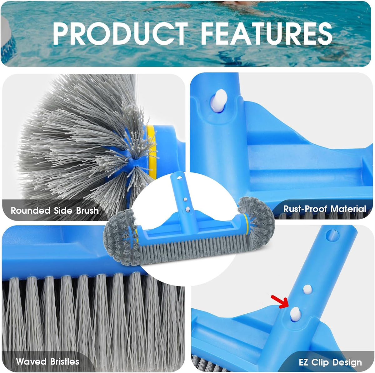 Pool Skimmer Hot Tub Skimmer Spa Net with 12'' Aluminum Pole Ultra Fine Mesh Pool Net Accessories Leaf Skimmer for Small Pools Fine Debris