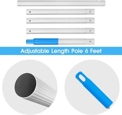 Pool Skimmer Hot Tub Skimmer Spa Net with 12'' Aluminum Pole Ultra Fine Mesh Pool Net Accessories Leaf Skimmer for Small Pools Fine Debris