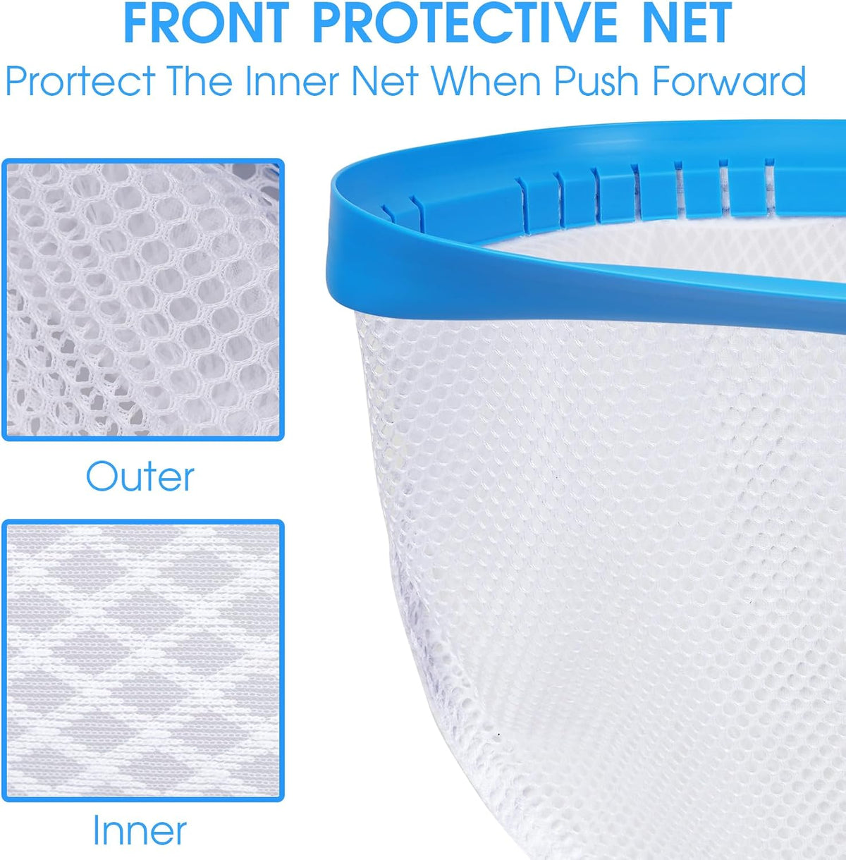 Pool Skimmer Hot Tub Skimmer Spa Net with 12'' Aluminum Pole Ultra Fine Mesh Pool Net Accessories Leaf Skimmer for Small Pools Fine Debris