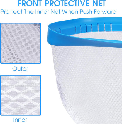 Pool Skimmer Hot Tub Skimmer Spa Net with 12'' Aluminum Pole Ultra Fine Mesh Pool Net Accessories Leaf Skimmer for Small Pools Fine Debris
