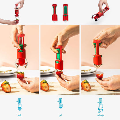 Hullapit 2-in-1 Cherry Pitter & Strawberry Huller Berry Tool
