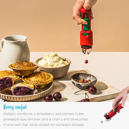 Hullapit 2-in-1 Cherry Pitter & Strawberry Huller Berry Tool