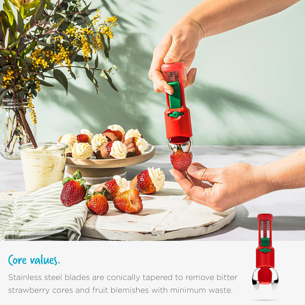 Hullapit 2-in-1 Cherry Pitter & Strawberry Huller Berry Tool