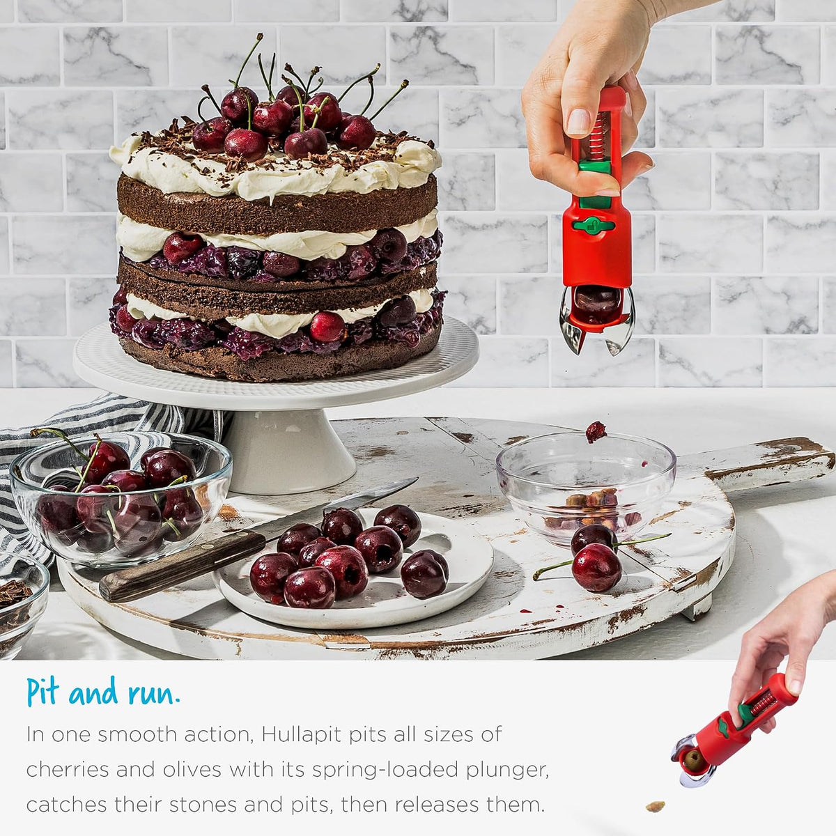 Hullapit 2-in-1 Cherry Pitter & Strawberry Huller Berry Tool