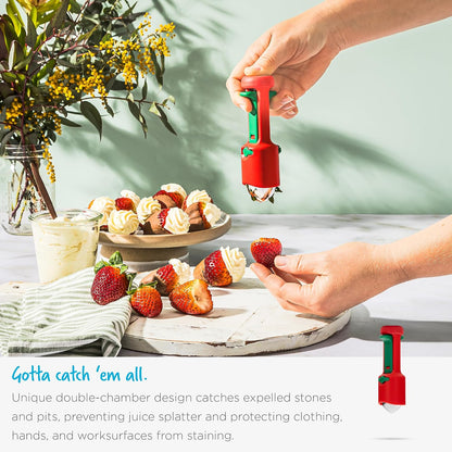 Hullapit 2-in-1 Cherry Pitter & Strawberry Huller Berry Tool