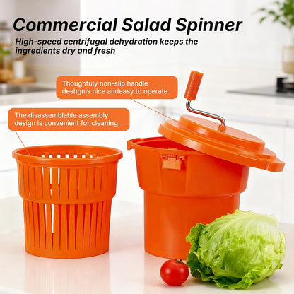 Hakka Restaurant Salad Spinner, 5 Gal/20 Qt Commercial Salad Spinner Large & Lettuce Dryer for Vegetable Friuts