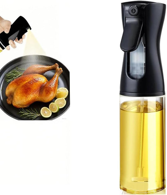 Olive Oil Sprayer for Cooking, 220ml Glass Oil Dispenser | Kitchen Gadgets, Food Grade Premium Spray Bottle, Continuous Spray with Portion Control, for Salad, Frying, BBQ