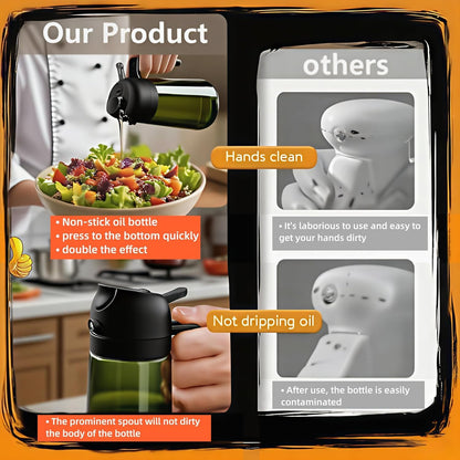 Olive Oil Sprayer for Cooking, 220ml Glass Oil Dispenser | Kitchen Gadgets, Food Grade Premium Spray Bottle, Continuous Spray with Portion Control, for Salad, Frying, BBQ