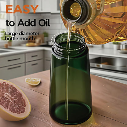 Olive Oil Sprayer for Cooking, 220ml Glass Oil Dispenser | Kitchen Gadgets, Food Grade Premium Spray Bottle, Continuous Spray with Portion Control, for Salad, Frying, BBQ