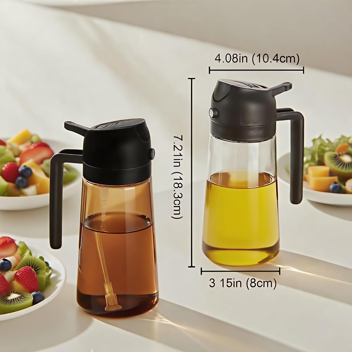 Olive Oil Sprayer for Cooking, 220ml Glass Oil Dispenser | Kitchen Gadgets, Food Grade Premium Spray Bottle, Continuous Spray with Portion Control, for Salad, Frying, BBQ