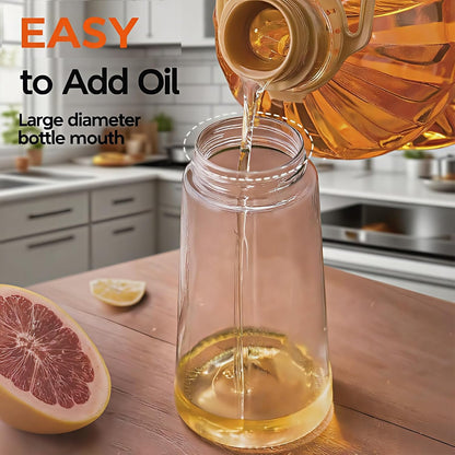 Olive Oil Sprayer for Cooking, 220ml Glass Oil Dispenser | Kitchen Gadgets, Food Grade Premium Spray Bottle, Continuous Spray with Portion Control, for Salad, Frying, BBQ