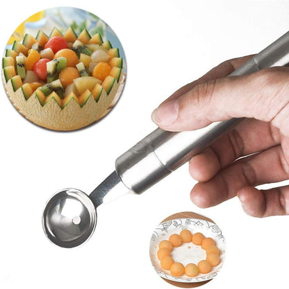 Melon Baller Scoop Set Stainless steel Dual-Purpose DIY Fruit Carving Knife Ice Cream Scoop Dishwasher Safe