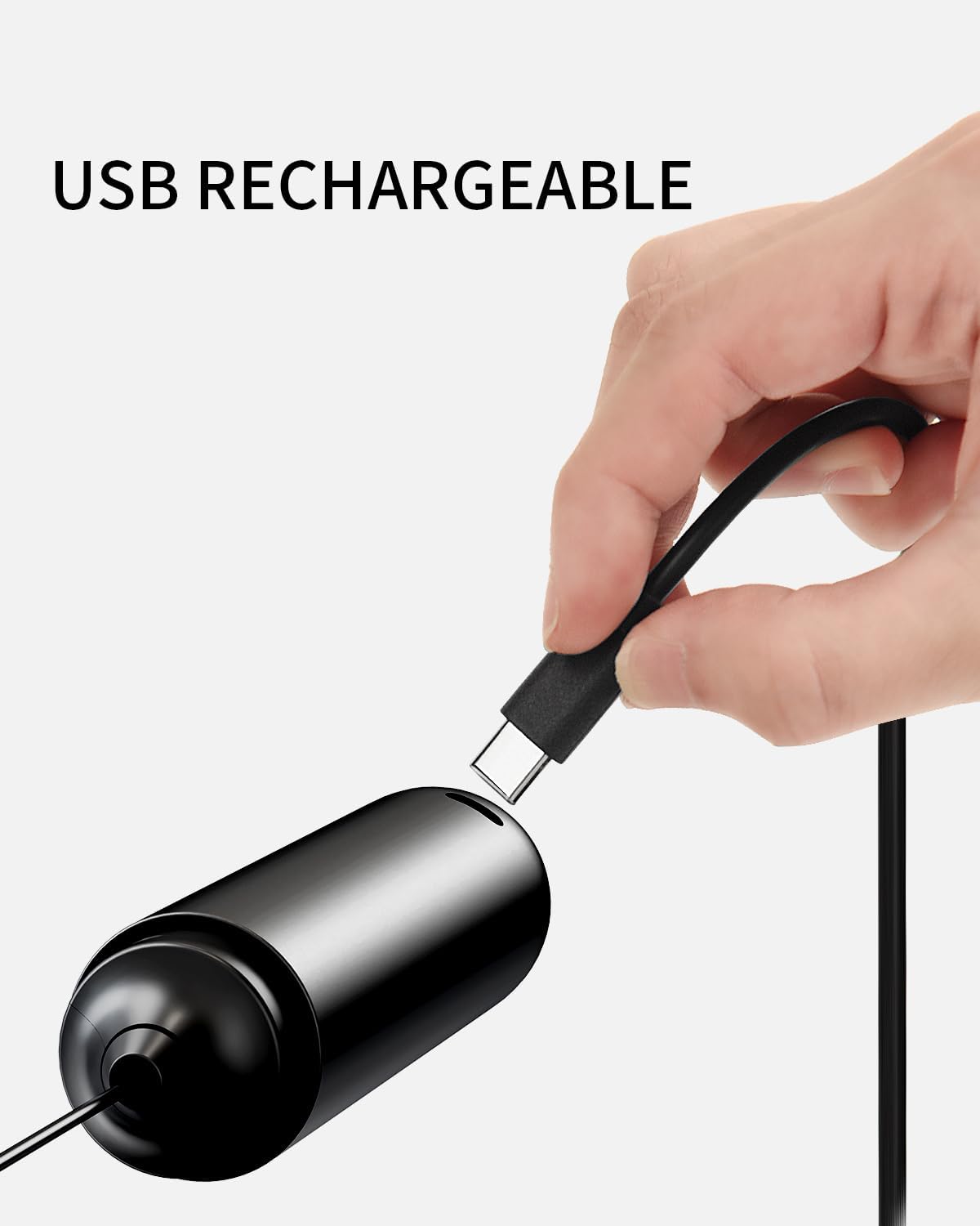 Rechargeable Milk Frother Handheld, Dual Coil Whisk Head Electric Coffee Frother, Portable Hand Frother Wand Drink Mixer for Matcha Lattes Cappuccino, Kitchen Gifts, Black