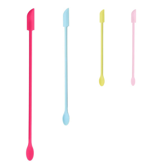 Mini Spatula Silicone Spatula Set, 4pcs Small Makeup Scrapers for Cosmetics, Reusable Beauty Tiny Tools, Thin Jar Scraper, Get Last of Makeup Out