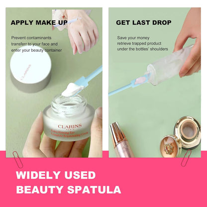 Mini Spatula Silicone Spatula Set, 4pcs Small Makeup Scrapers for Cosmetics, Reusable Beauty Tiny Tools, Thin Jar Scraper, Get Last of Makeup Out