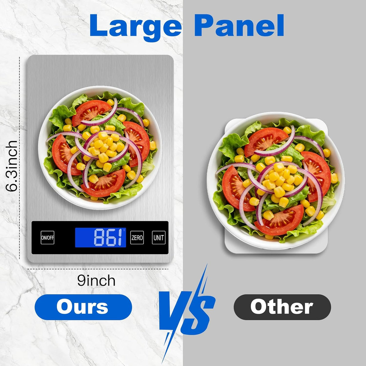 Food Scale, Digital Kitchen Scale for Kitchen 1g Precision, 22lb | Tare Function, Backlit LCD, Incloud Batteries 304 Stainless Steel 5 Units (g/kg/lb:oz/ml/fl.oz) For Baking Cooking Prep